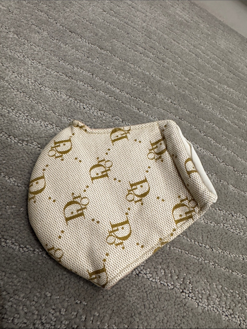 Designer inspired gold and cream Logo Cotton Face Mask with Ear Loops